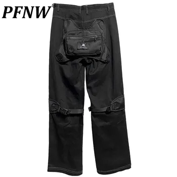 PFNW Весна Осень Мужские джинсовые брюки нишевого дизайна на заказ, модная темная одежда, технологичная одежда для улицы, джинсы с прямыми бретельками 12A8353