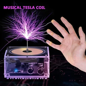 Bluetooth Музыка Tesla Coil Arc Плазменный Громкоговоритель Эксперимент С Беспроводной Передачей Настольная Игрушка Осязаемая Искусственная Молния