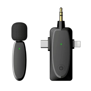 Беспроводной петличный микрофон 3 В 1 с функцией аудиомонитора Микрофон для видеоблога для компьютерной камеры Iphone Android