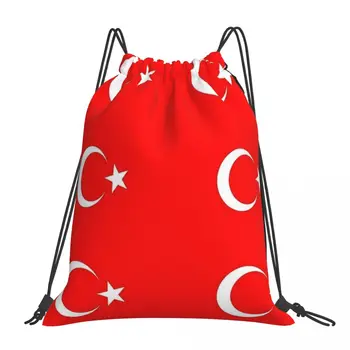 Рюкзаки с флагом Турецкой Республики, повседневные портативные сумки на шнурке, карманная сумка для хранения на шнурке, сумки для книг для путешествий