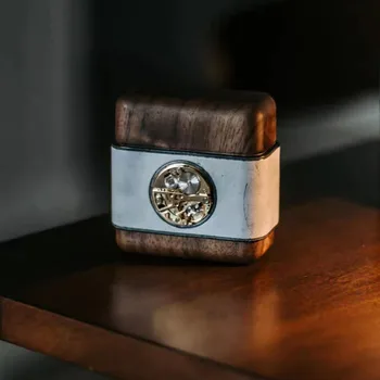 Коробка из Кожи Черного Ореха Для Наушников Bose QuietComfort II Box Кожаный Деревянный Защитный Чехол