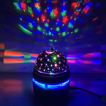 Лампа-проектор Star с питанием от Usb, красочный вращающийся магический шар, лампа для атмосферы автомобиля, бар, дискотека, DJ, освещение сцены для вечеринок KTV